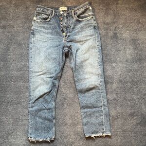 Agolde Light Blue Cropped Ankle Jeans